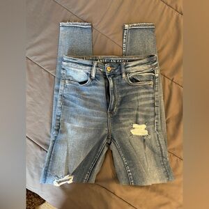 American Eagle Tattered Skinny Jeans
